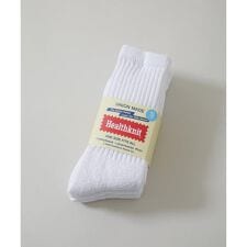 Healthknit／シンカーWHITE無地SOX