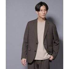 ｢N JACKET BASIC｣ 洗えるMIXツイードストレッチジャケット(セットアップ可)