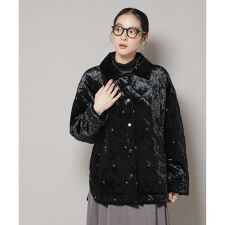 ベロアキルト刺繍ブルゾン