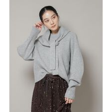 AQUAウールカシミヤクルーネックニットプルオーバー