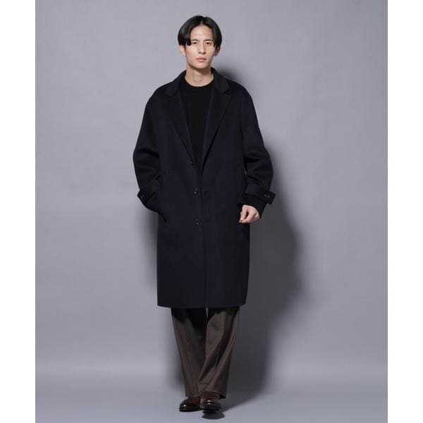 【新品未使用品】 ナノユニバース メルトンステンカラーコート Sサイズ グレー メルトン ジャージー ステンカラーコート