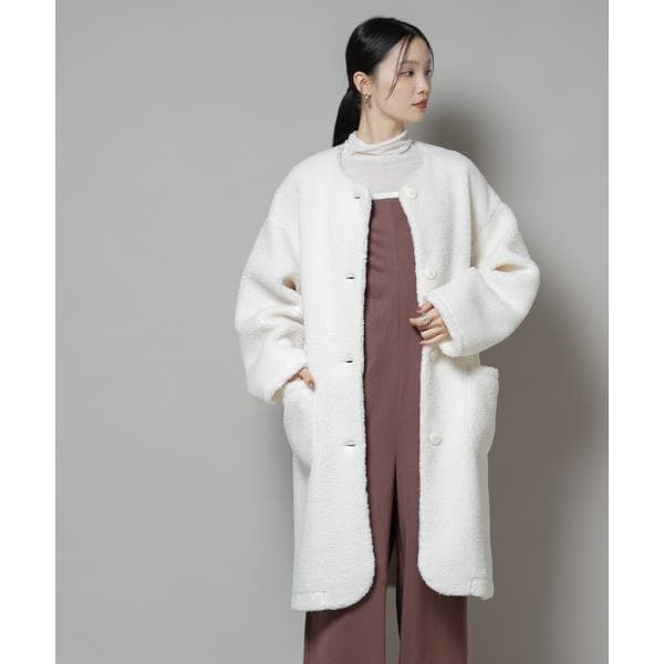 Ships any シップス　ウールコート　Pコート　PONTETORTO セール】 SHIPS any: PONTETORTO スタンド & ダブル カラー