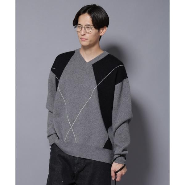 ツイル柄 ブークレーVネックニット | アバハウス(ABAHOUSE) | マルイ