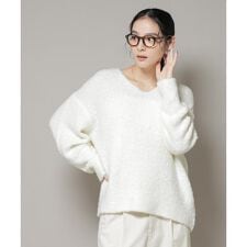 ウールフェザーVネックニットプルオーバー