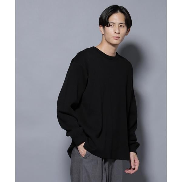 BRIEFING nano universe別注　ミラノリブ切り替ニットセーター BRIEFING × nano universeミラノリブ切替ニット BRIEFING x WLG