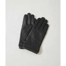 タッチパネル対応 リブ付きラムレザーグローブ