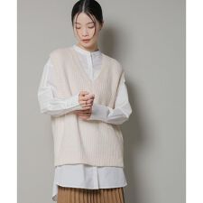 ベロアモールVネックニットベスト