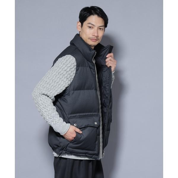 DELEGANTE エアリーサキソニー／グレンチェックTAIONダウンベスト