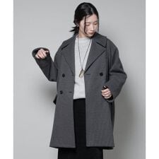 オーバーサイズポケットチェックコート