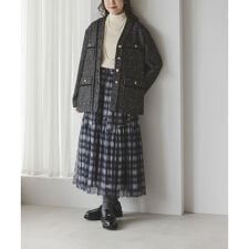 ネップツイードノーカラージャケット