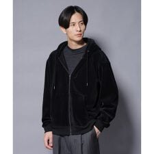 クロコ加工フリース ZIPパーカ