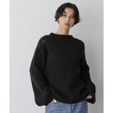 「STEVELOUR」レースモチーフフレア袖ニット