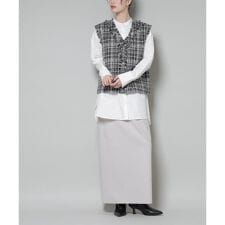 ソフトメルトンジャージーナローロングスカート(セットアップ可)