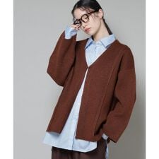 総針ニットジャケットカーディガン