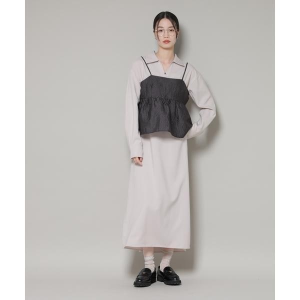 ジレワンピース×ファースリーブトップス アンサンブルセット | ナノ