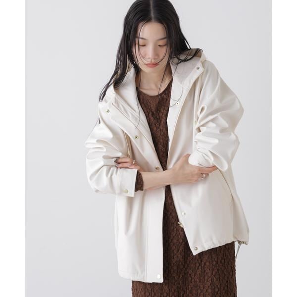 レース×ストライプ切替ナイロンブルゾン | ナノユニバース(NANO