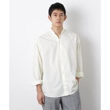 「大人のワイドシャツ」バンドカラー 長袖