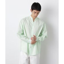 「大人のワイドシャツ」バンドカラー 長袖