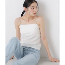 ストレッチポンチカップ付きベアトップキャミソール