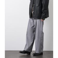 「大人のワイドパンツ」スラブシャークスキンイージースラックス