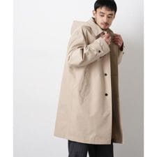 フーデッドステンカラーコート｢WARP PRINT｣ライニング