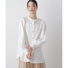 マシンウォッシャブルイージーケア ギャザースリーブブラウス