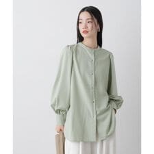 マシンウォッシャブルイージーケア ギャザースリーブブラウス