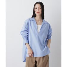 ディープVスキッパープルオーバーシャツ