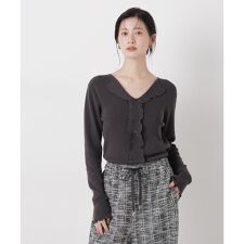 フロントフリルニットトップス