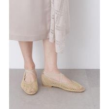 ストラップメッシュバレエシューズ