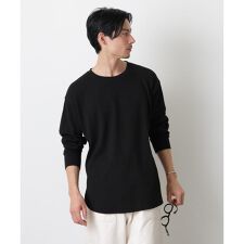 ミニワッフルクルーネックTシャツ 長袖