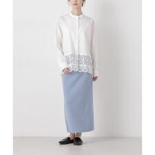 洗濯機洗可ストレートラインニットスカート(セットアップ可)