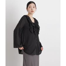コットンシフォンフリルブラウス