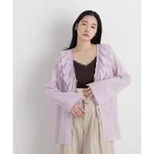 コットンシフォンフリルブラウス