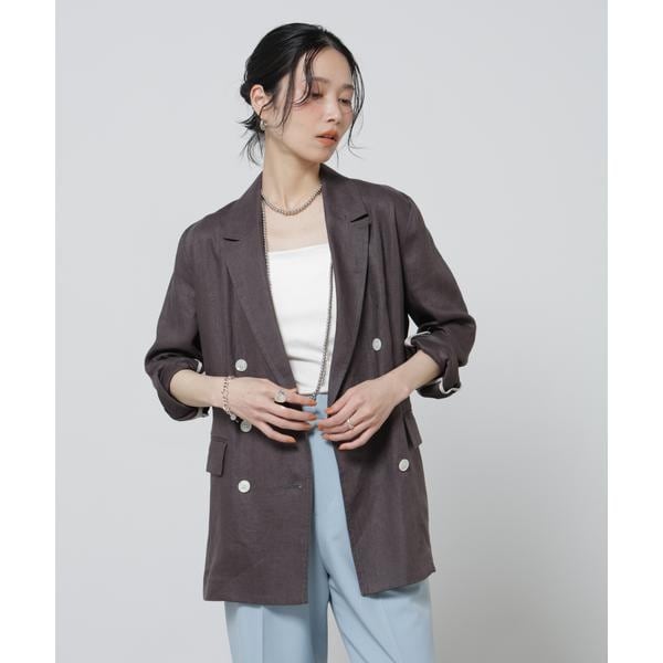 European Flax ダブル6Bジャケット(セットアップ可) | ナノユニバース European Flax ダブル6Bジャケット(セットアップ可) | ナノユニバース