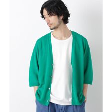 エアリードレープ ニットカーディガン 5分袖