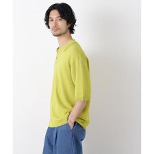 エアリードレープ ニットポロシャツ 半袖
