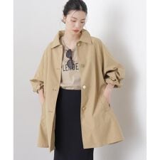 撥水加工ステンカラーミドルコート