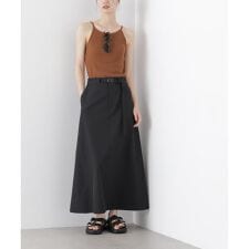 多機能2wayストレッチ ベルテッドセミフレアマキシスカート(セットアップ