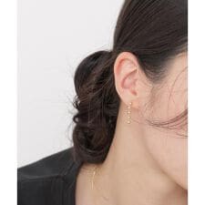 ボールチェーンドロップピアス
