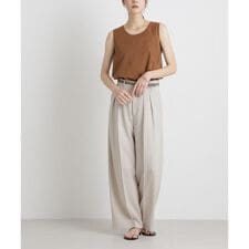 メランジドライ 2タックワイドパンツ(セットアップ可)