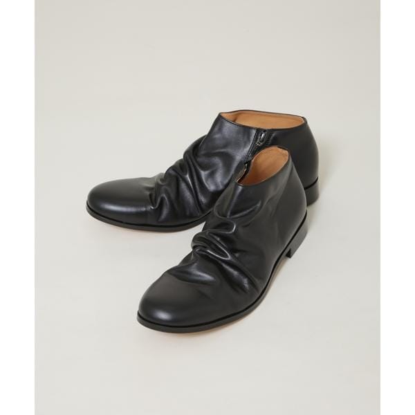 【PADRONE】ナノユニバース別注/サイドゴアブーツ/黒/レザー/日本製/40 PADRONE THE STANDARD LINE／別注SHORT SIDE ZIP BOOTS／シ | ナノ