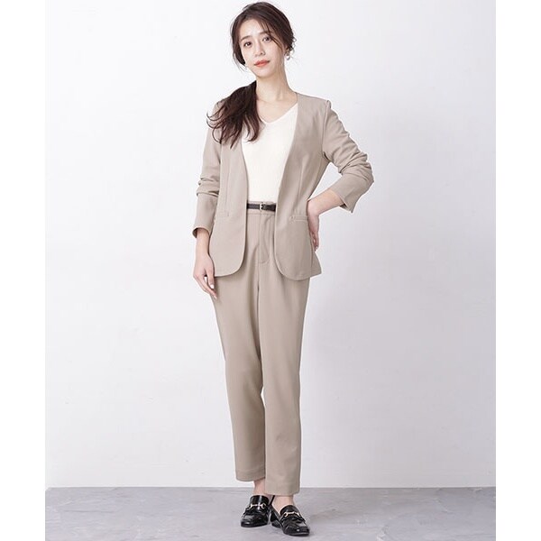 WEB限定/カットジョーゼット ジャケット＋パンツ セットアップ