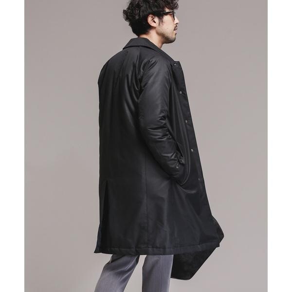 【美品】ナノユニバース 暖トリオ ハイブリッドダウンステンカラーコート L 黒 WEB限定》［暖トリオ］ハイブリッドダウンステンカラーコート