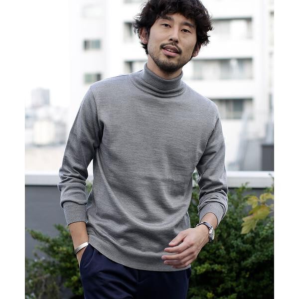 タスマニアウールブレンドタートルネック