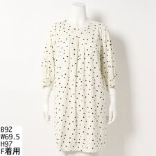 【洗える】ドット＆ねこ柄  タックブラウス