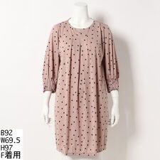 【洗える】ドット＆ねこ柄  タックブラウス