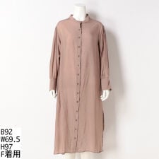 バンドカラーロングシャツワンピース