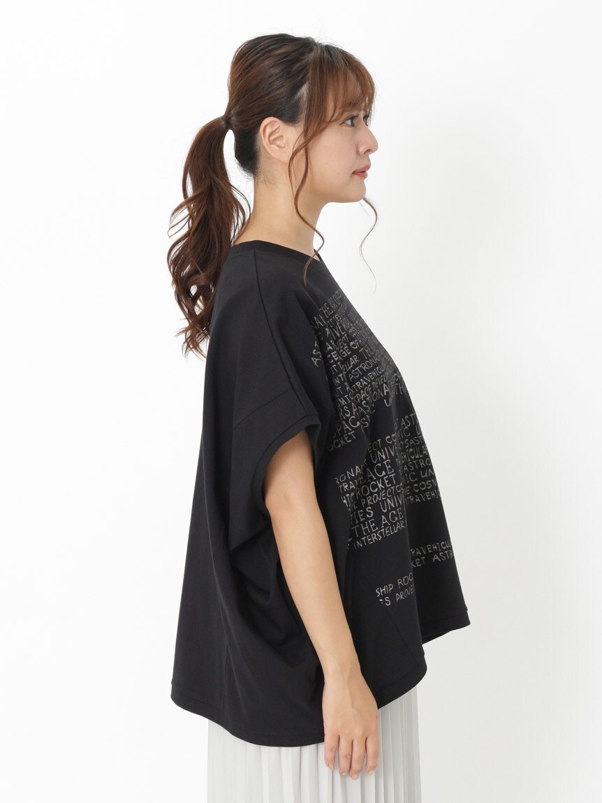ラメ英字プリントゆったり肉厚ブラウス | アル・ディ・ラ(AL DI LA