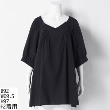 【洗える】【麻混】ワッシャ－ブラウス